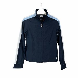 Like New Vintage Nike Y2K Bloke Core Navy Baby Blue Stripe Zip Track Jacket